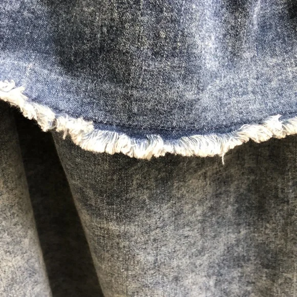 Forever 21 Denim Off the Shoulder Dress or Tunic Shirt Size Medium - Picture 3 of 9